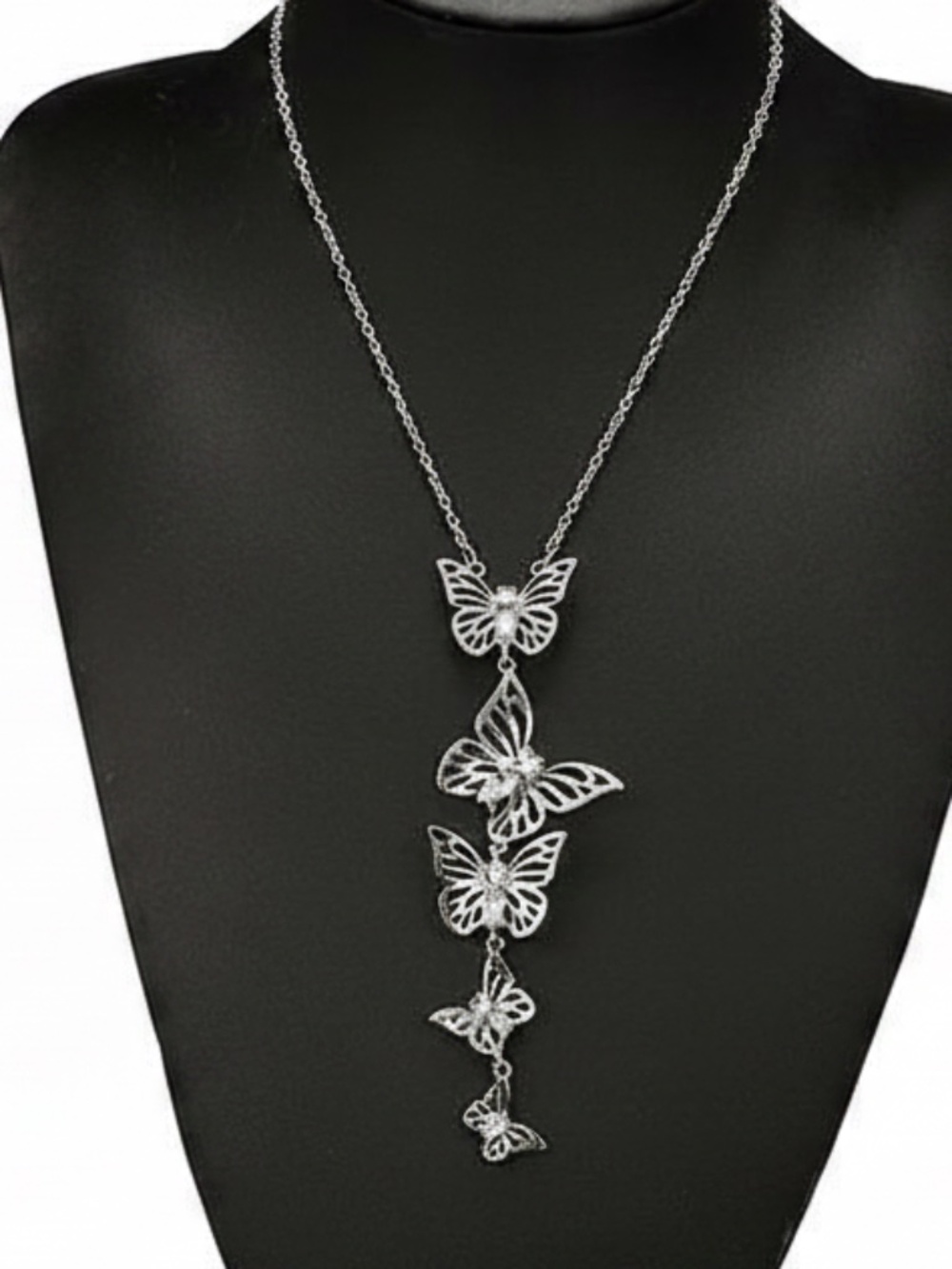 Womens‎ Silver Tone Butterfly Pendant Necklace